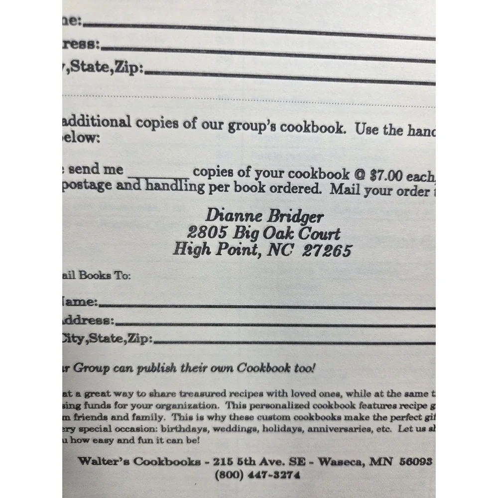 Abbott's Creek Baptist Church Cookbook High Point, NC Eberhardt's‎ Circle